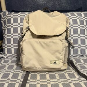 Adidas Cream/grey Saturday Sport unisex backpack. 17 x 12 x 7. Lightweight.